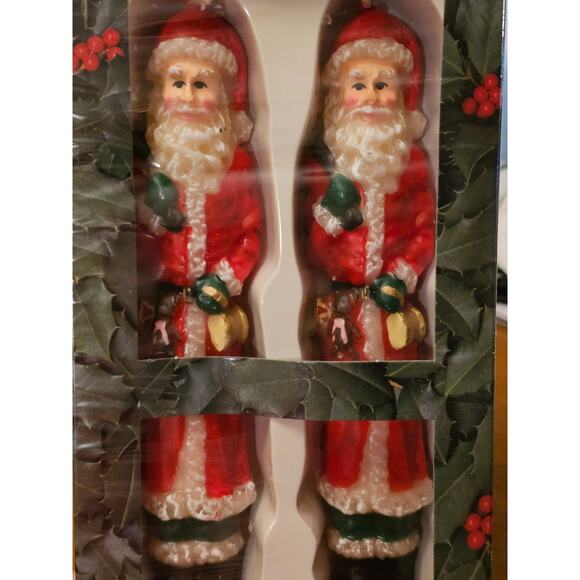 Vintage Robert Alan Candle Company 10" Santa Taper Candles Christmas (Gg212) - Picture 5 of 5